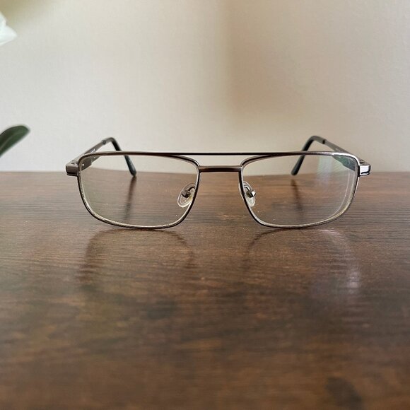 Michael Ryen Eyeglass Frames Only Semi-Rimless Brown Rectangular Glasses - Picture 1 of 8